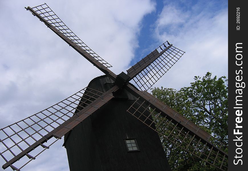 Windmill in Ã…rhus, Denmark in summer. Windmill in Ã…rhus, Denmark in summer