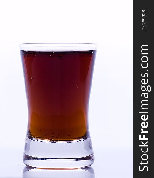 Glass of cola on  the white background