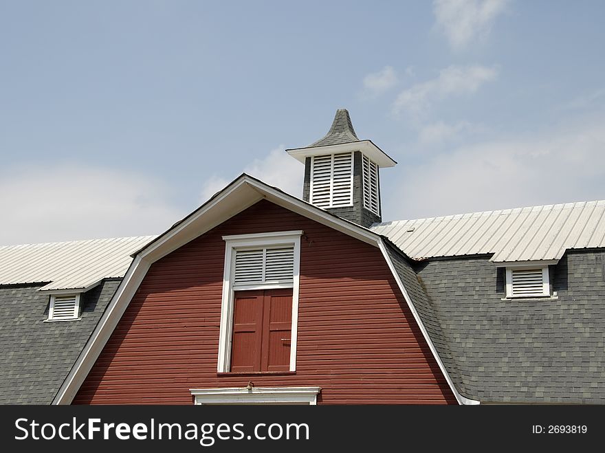 Classic architectural roof lines of an old barn. Classic architectural roof lines of an old barn