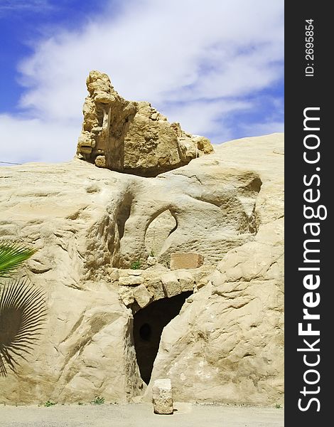 Rocks at petra jordan against blue sky