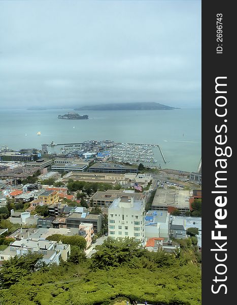 View from the Coit Tower in San Francisco. View from the Coit Tower in San Francisco