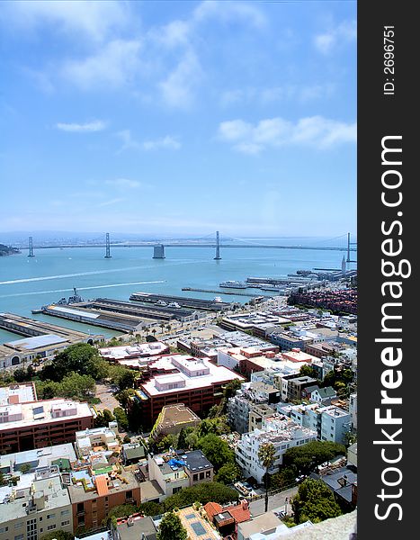 View from the Coit Tower in San Francisco. View from the Coit Tower in San Francisco