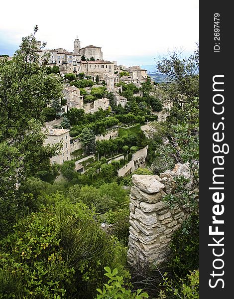 Old fortified hill town of gordes in provence, france. Old fortified hill town of gordes in provence, france