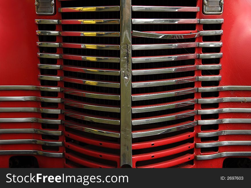Front grill of an old farm truck. Front grill of an old farm truck