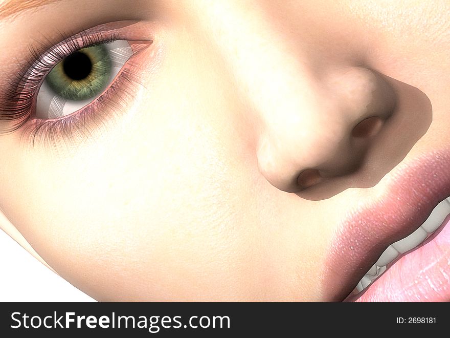 3D render of a womans face