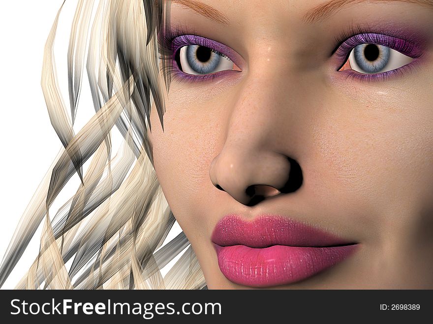 3D render of a womans face