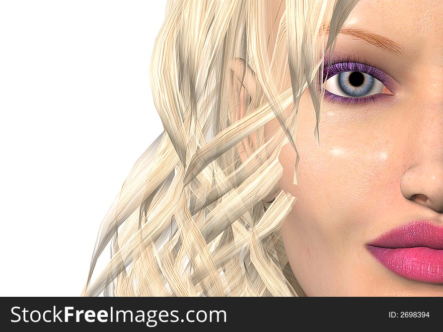 3D render of a womans face