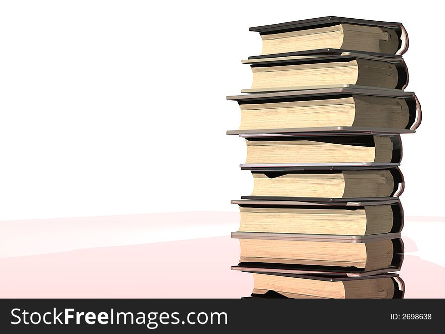 3D render of a stack of books