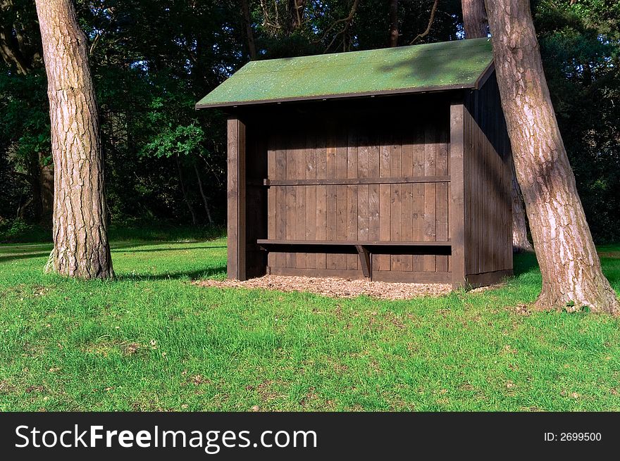 Wooden Shelter on Golf Couse