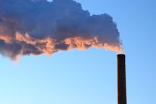 Smoke Stack In Early Winter Morning Stock Photography Smoke Stack In Early Winter Morning Stock Photography