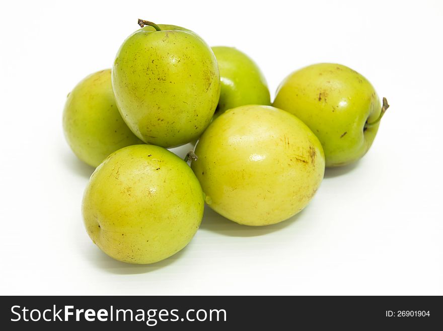 Monkey apple fruit on white background