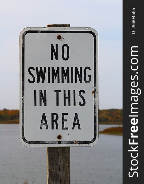 No Swimming Sign