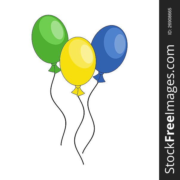 An illustration featuring different coored party balloons