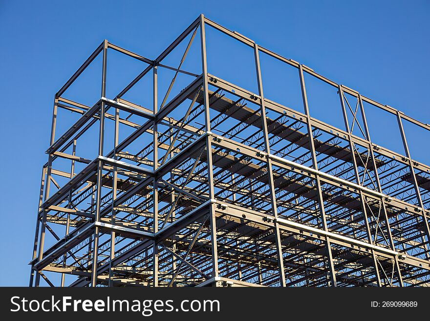 metal structure construction site building industry roof beams