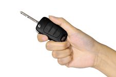 Hand With Car Key Stock Image