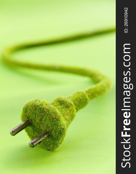 Abstract Image Of Green Electric Plug