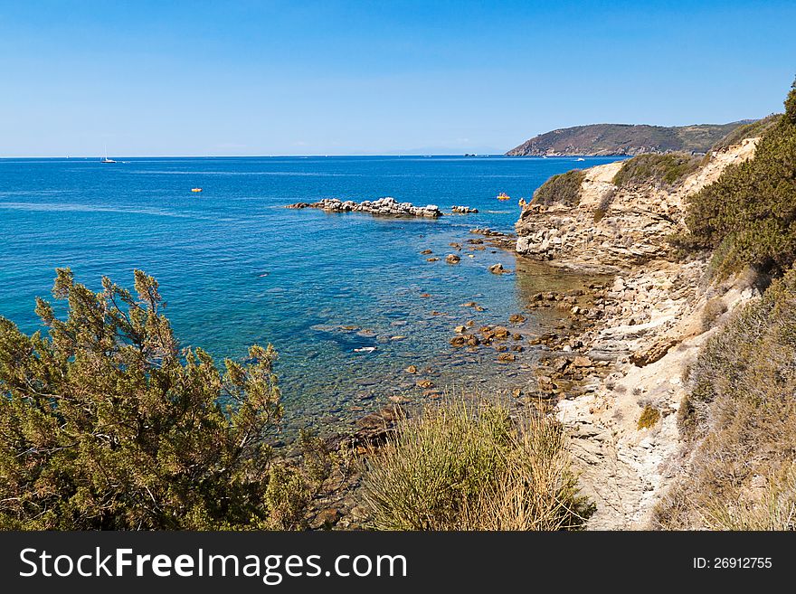 Cliff St. Andrea - Elba island - Tuscany. Cliff St. Andrea - Elba island - Tuscany