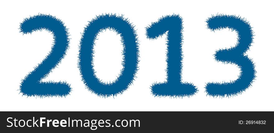 Happy new year 2013. Furry 2013 numbers isolated on a white background.