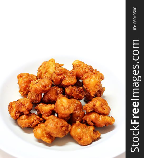 Fried sinew of chicken, general menu of chicken for Asia. Fried sinew of chicken, general menu of chicken for Asia