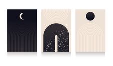 A Milky Way Set Featuring Abstract, Triple, Geometric Wall Art Is A Stylish And Contemporary Design That Is Perfect For Creating A Royalty Free Stock Images