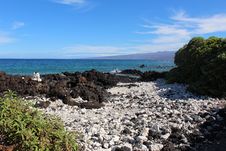 Hawaii Rocky Beach Landscape Stock Photography