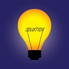 Concept Bulb With Filament Replaced By Solution Royalty Free Stock Images