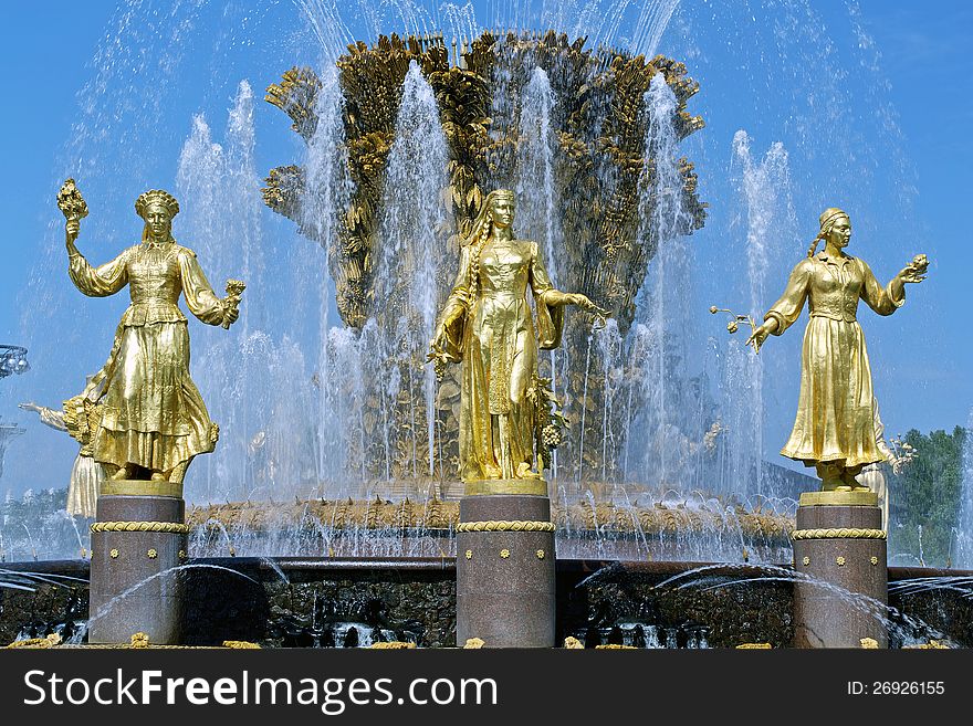 Fountain friendship of people VDNKH Moscow, Russia