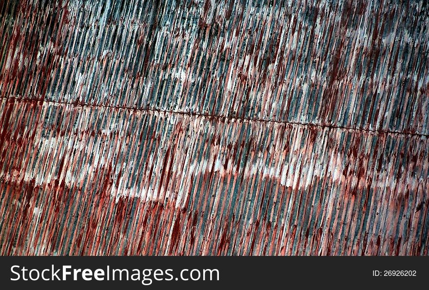 Wall with corrugated galvanised iron  and colors in exterior scene. Wall with corrugated galvanised iron  and colors in exterior scene