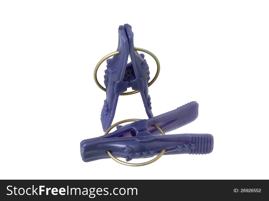 Two clips for drying clothes