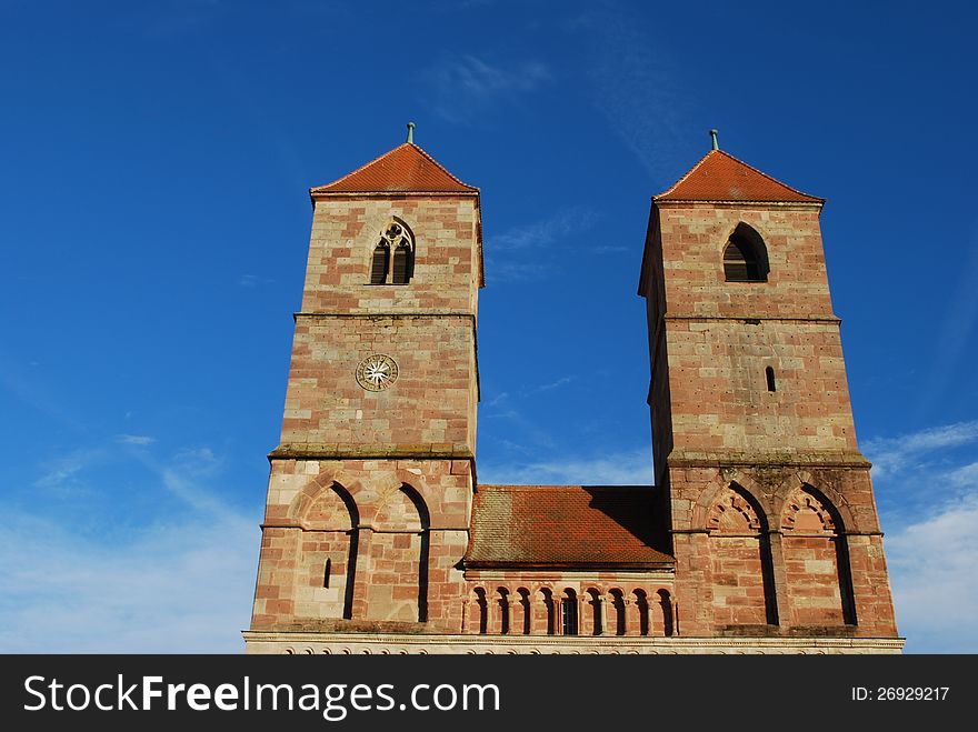 Church tower from abbey vessra thuringia germany