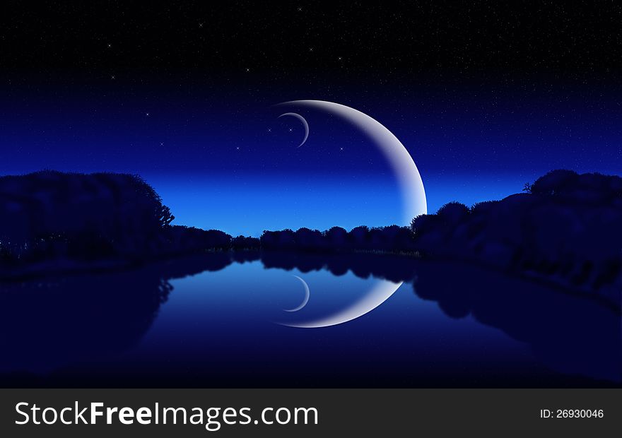 130+ Lake moon night Free Stock Photos - StockFreeImages