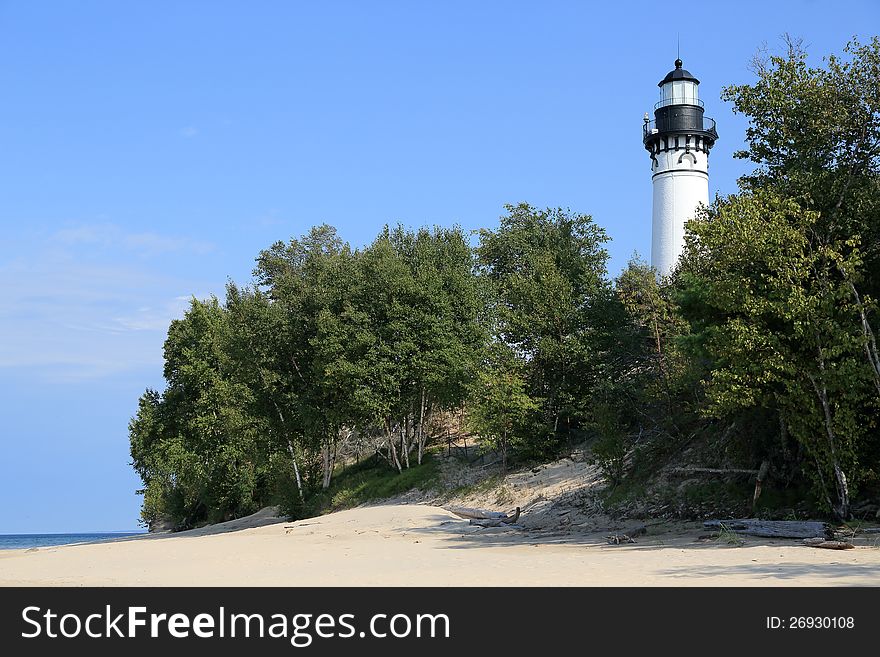 Lake shore lighthouse