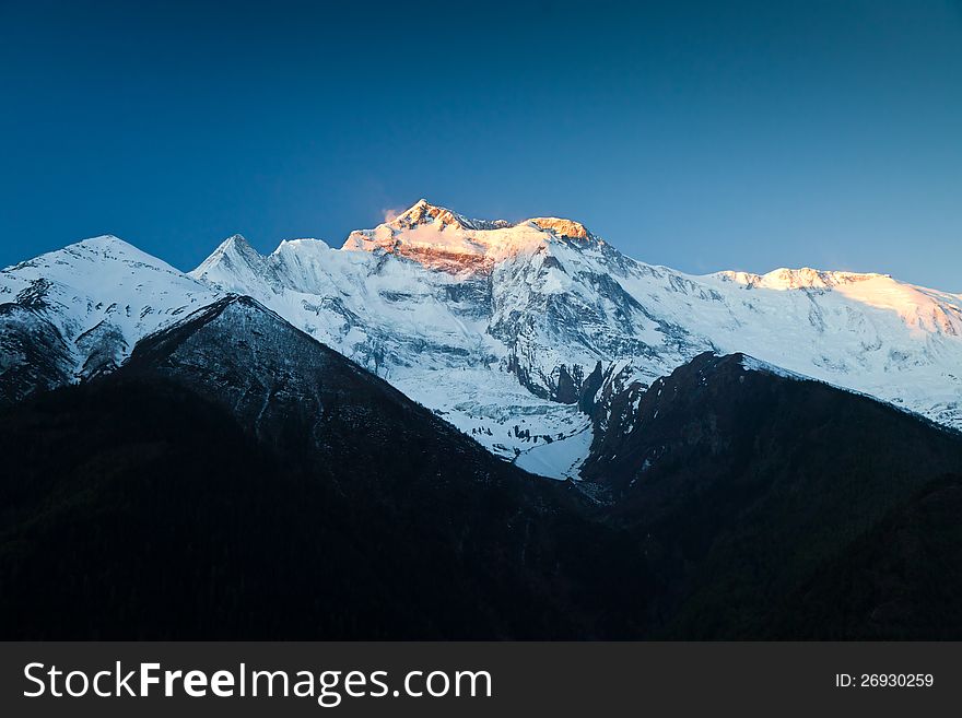Annapurna In Sunrise Light