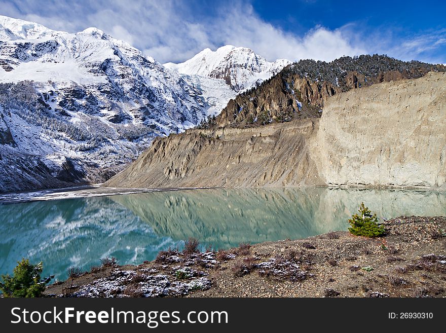 Gangapurna lake, Annapurna area, Himalaya, Nepal. Gangapurna lake, Annapurna area, Himalaya, Nepal