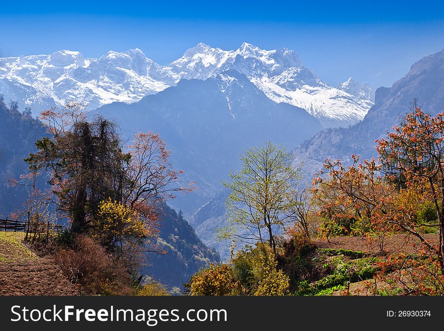 Beautiful landscape in Himalayas, Annapurna area, Nepal. Beautiful landscape in Himalayas, Annapurna area, Nepal