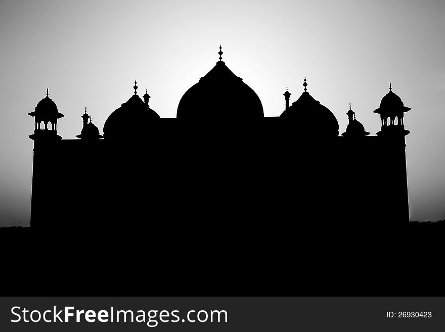 Taj Mahal silhouette, Agra, India