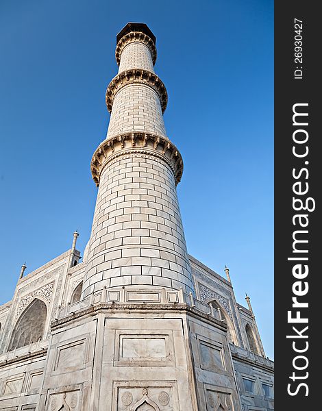 Single Taj Mahal Tower, Agra, India