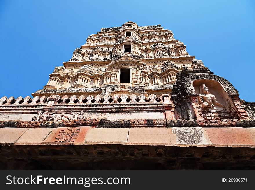 Detail of Virupaksha temple, Hampi, Karnataka state, India