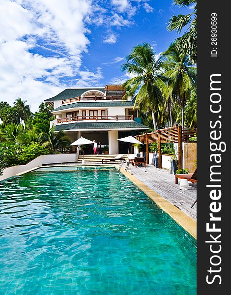 House resort with a swimming pool in Phuket of Thailand