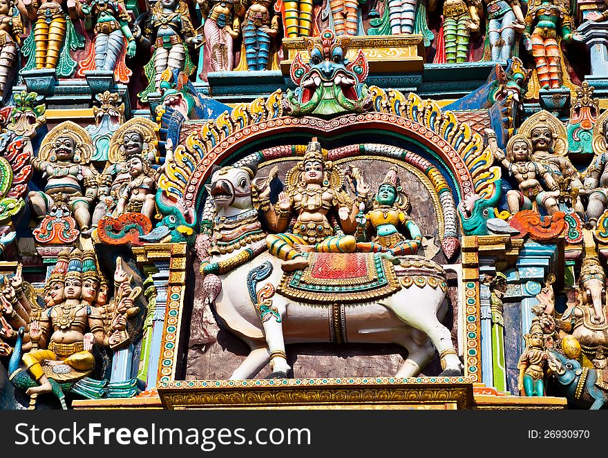 Relief of Menakshi Temple, Madurai, Tamil Nadu, India