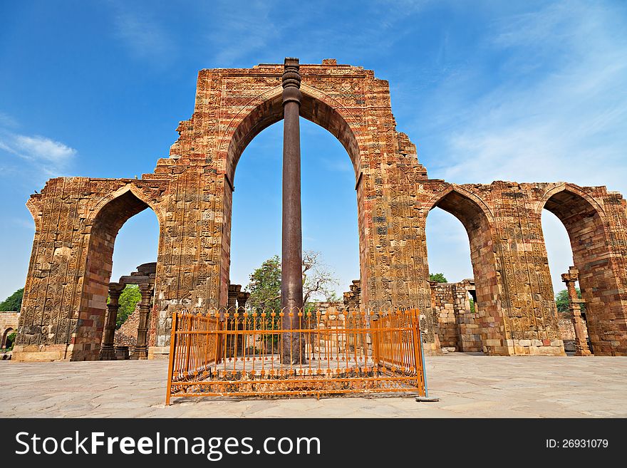 Iron Pillar, New Delhi, India. Iron Pillar, New Delhi, India