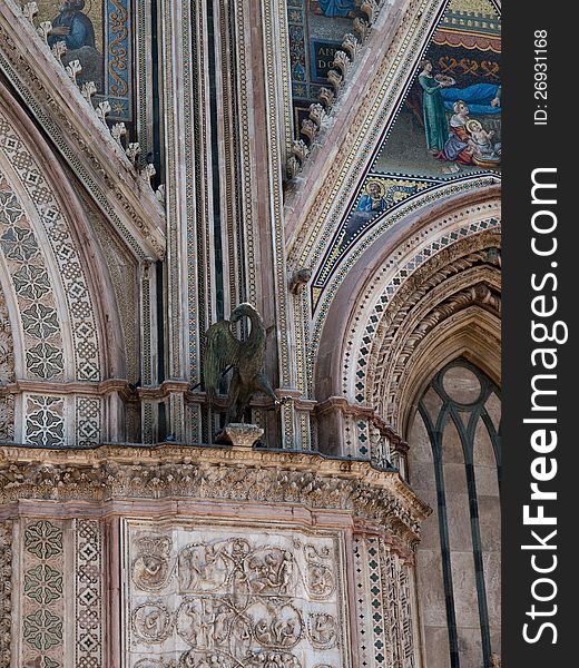 Detail from facade of the Cathedral in Orvieto,Italy. Detail from facade of the Cathedral in Orvieto,Italy