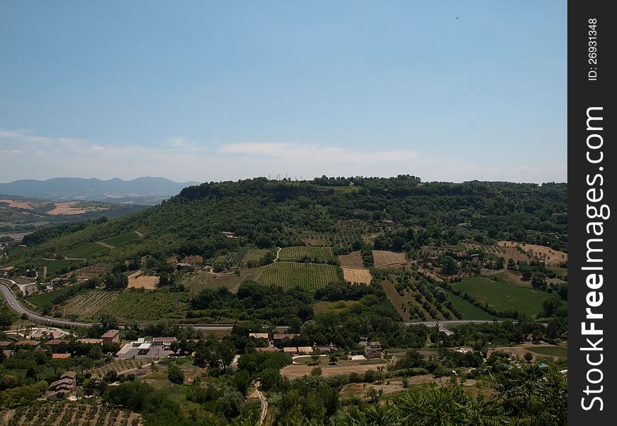 View from city walls of Orvieto in Italy. View from city walls of Orvieto in Italy