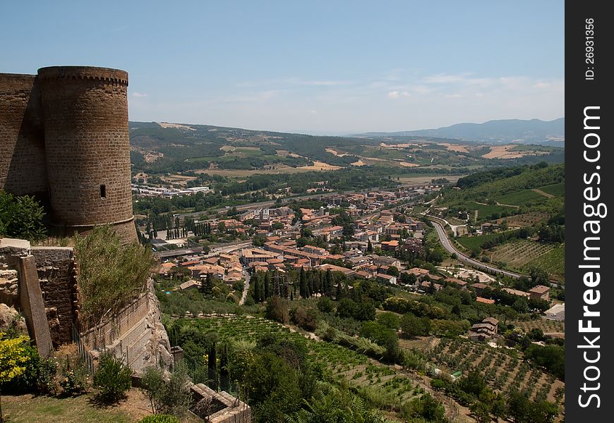 City walls of Orvieto in Italy. City walls of Orvieto in Italy