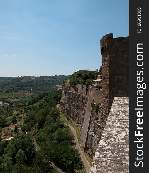 City walls of Orvieto in Italy. City walls of Orvieto in Italy
