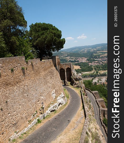 City walls of Orvieto in Italy. City walls of Orvieto in Italy