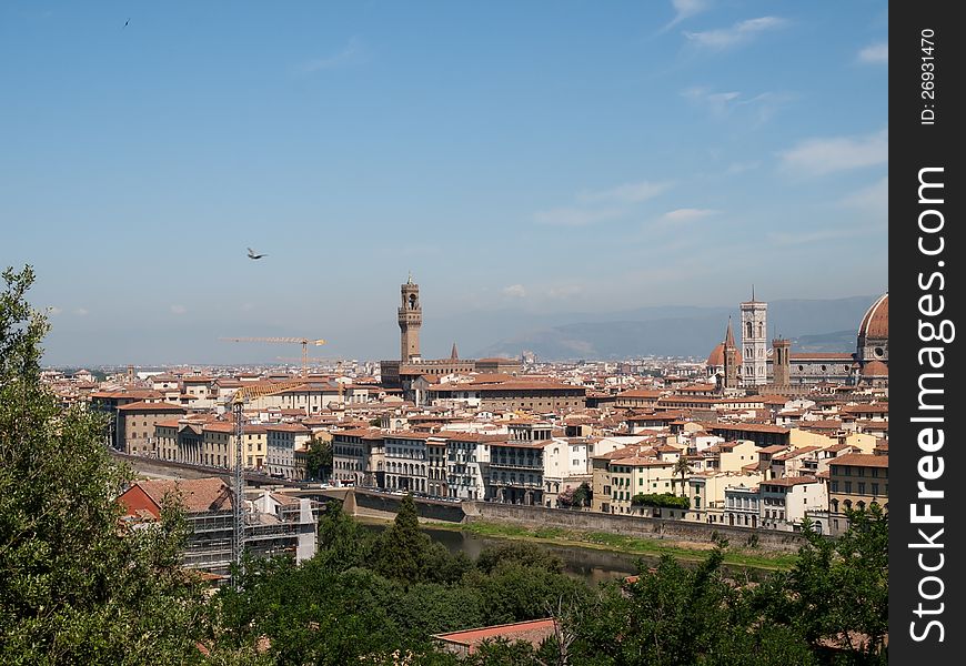 Panoramic view of Florence in Italy. Panoramic view of Florence in Italy
