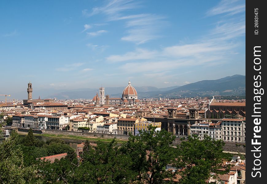 Panoramic view of Florence in Italy. Panoramic view of Florence in Italy