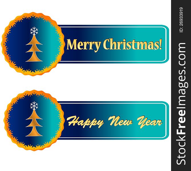 Christmas and New Year icons located on a white background