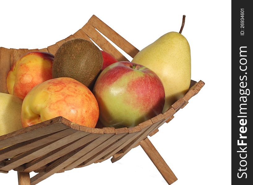 Ripe Summer Fruits in a Basket. Ripe Summer Fruits in a Basket